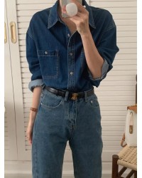 DENIM SHIRT OVERSIZE TOP
